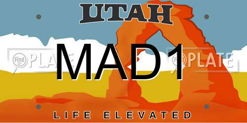 MAD1 Utah License Plate