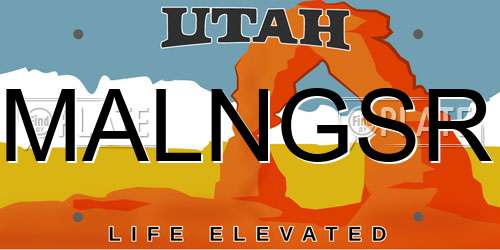 MALNGSR Utah License Plate