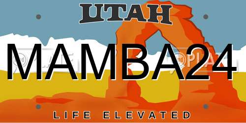 MAMBA24 Utah License Plate