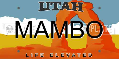 MAMBO Utah License Plate