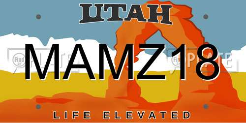 MAMZ18 Utah License Plate
