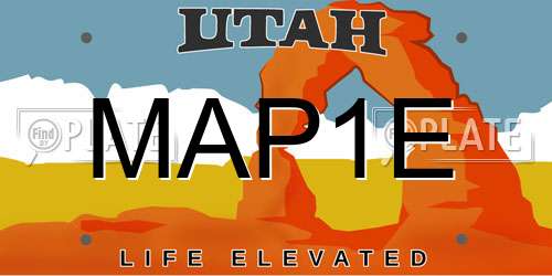 MAP1E Utah License Plate