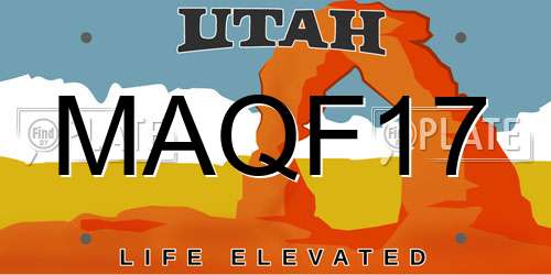 MAQF17 Utah License Plate