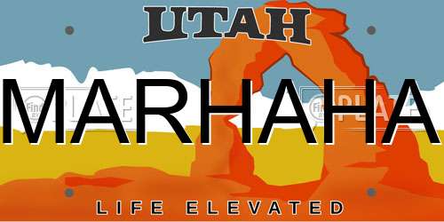 MARHAHA Utah License Plate