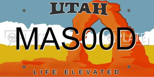 MAS00D Utah License Plate