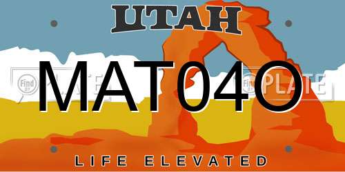 MAT04O Utah License Plate