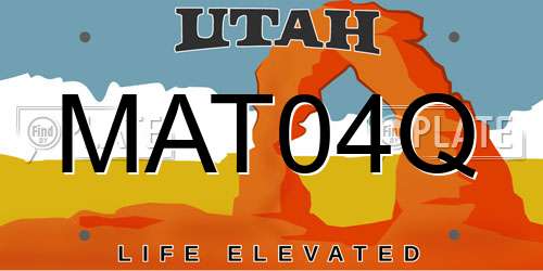 MAT04Q Utah License Plate
