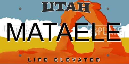 MATAELE Utah License Plate