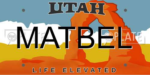MATBEL Utah License Plate