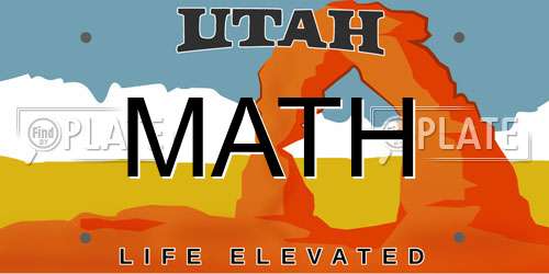 MATH Utah License Plate