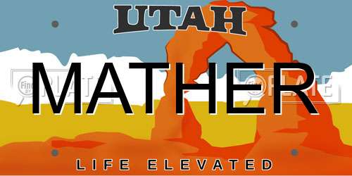 MATHER Utah License Plate