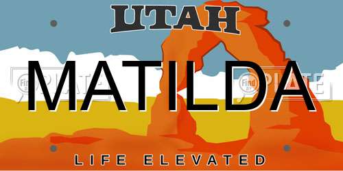 MATILDA Utah License Plate