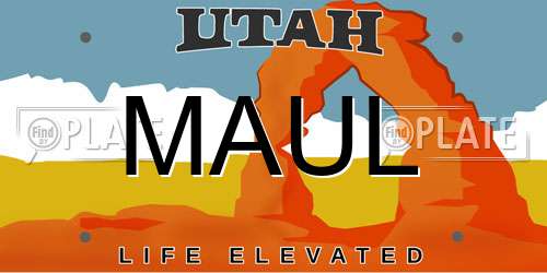 MAUL Utah License Plate