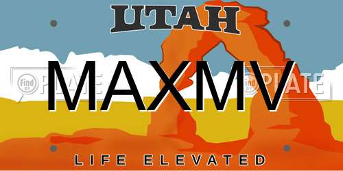 MAXMV Utah License Plate