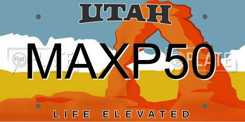 MAXP50 Utah License Plate