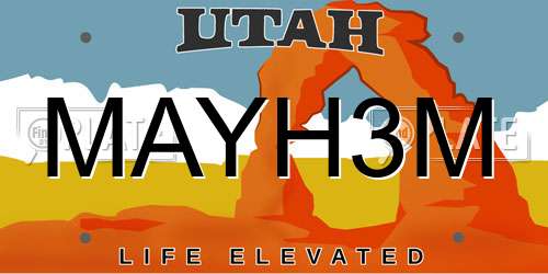 MAYH3M Utah License Plate