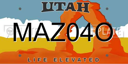 MAZ04O Utah License Plate