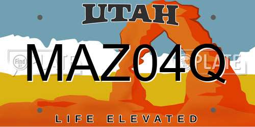 MAZ04Q Utah License Plate