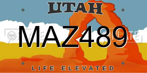 MAZ489 Utah License Plate