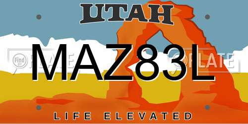 MAZ83L Utah License Plate