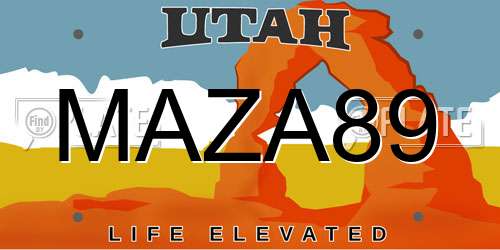 MAZA89 Utah License Plate