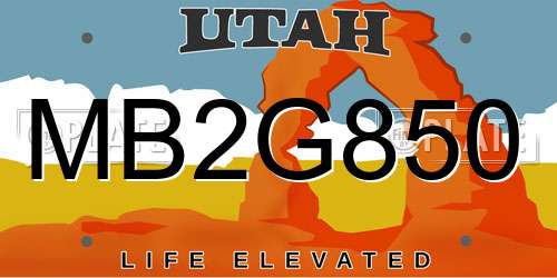 MB2G850 Utah License Plate