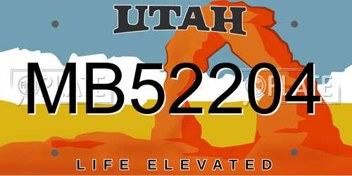 MB52204 Utah License Plate