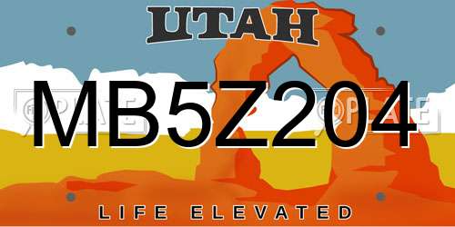 MB5Z204 Utah License Plate