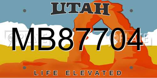 MB87704 Utah License Plate