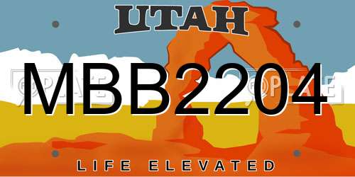 MBB2204 Utah License Plate