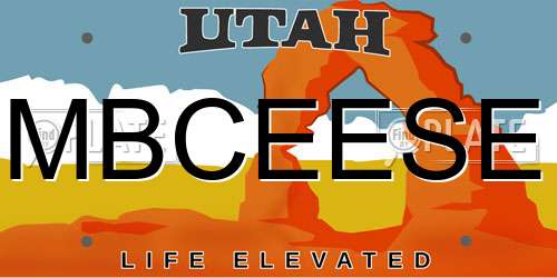 MBCEESE Utah License Plate
