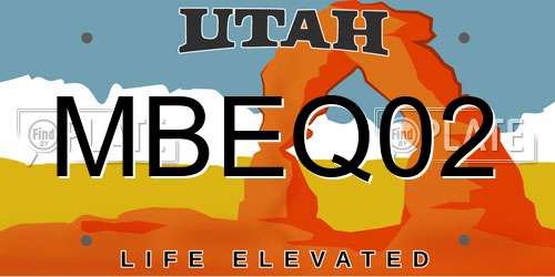 MBEQ02 Utah License Plate