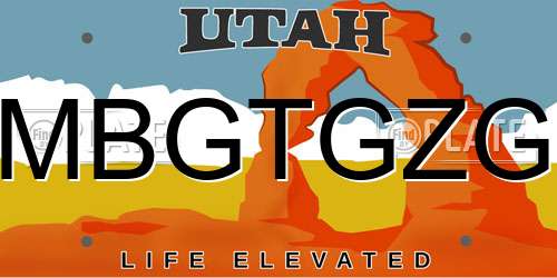 MBGTGZG Utah License Plate