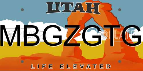 MBGZGTG Utah License Plate