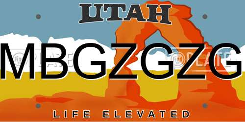 MBGZGZG Utah License Plate