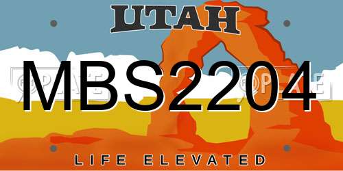 MBS2204 Utah License Plate