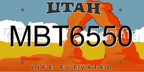 MBT6550 Utah License Plate