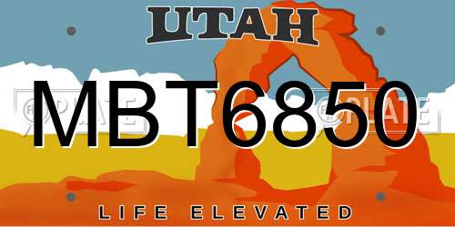 MBT6850 Utah License Plate