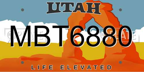 MBT6880 Utah License Plate