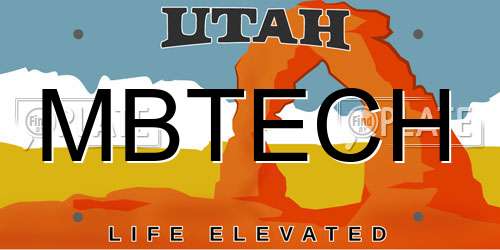 MBTECH Utah License Plate