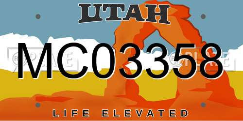 MC03358 Utah License Plate