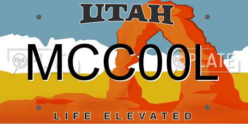 MCC00L Utah License Plate
