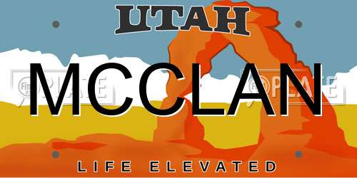 MCCLAN Utah License Plate