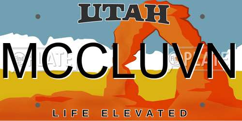 MCCLUVN Utah License Plate