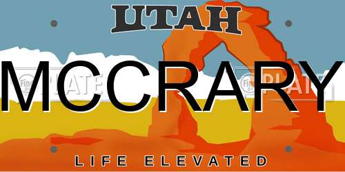 MCCRARY Utah License Plate