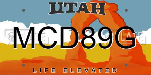 MCD89G Utah License Plate