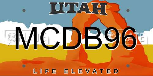 MCDB96 Utah License Plate