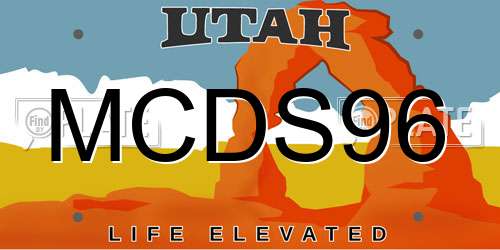 MCDS96 Utah License Plate