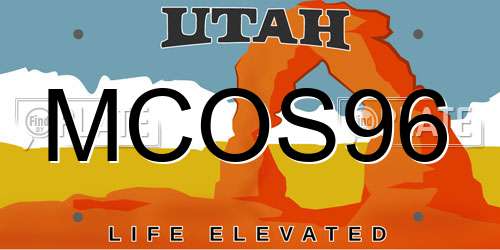 MCOS96 Utah License Plate