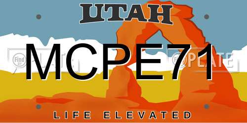 MCPE71 Utah License Plate